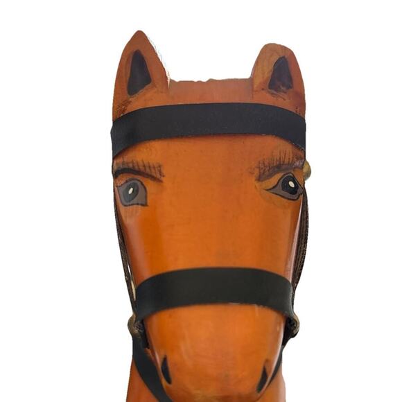 Vintage Folk Art Handcrafted / Handpainted Wooden Rocking Horse 17” X 11” - Picture 7 of 9